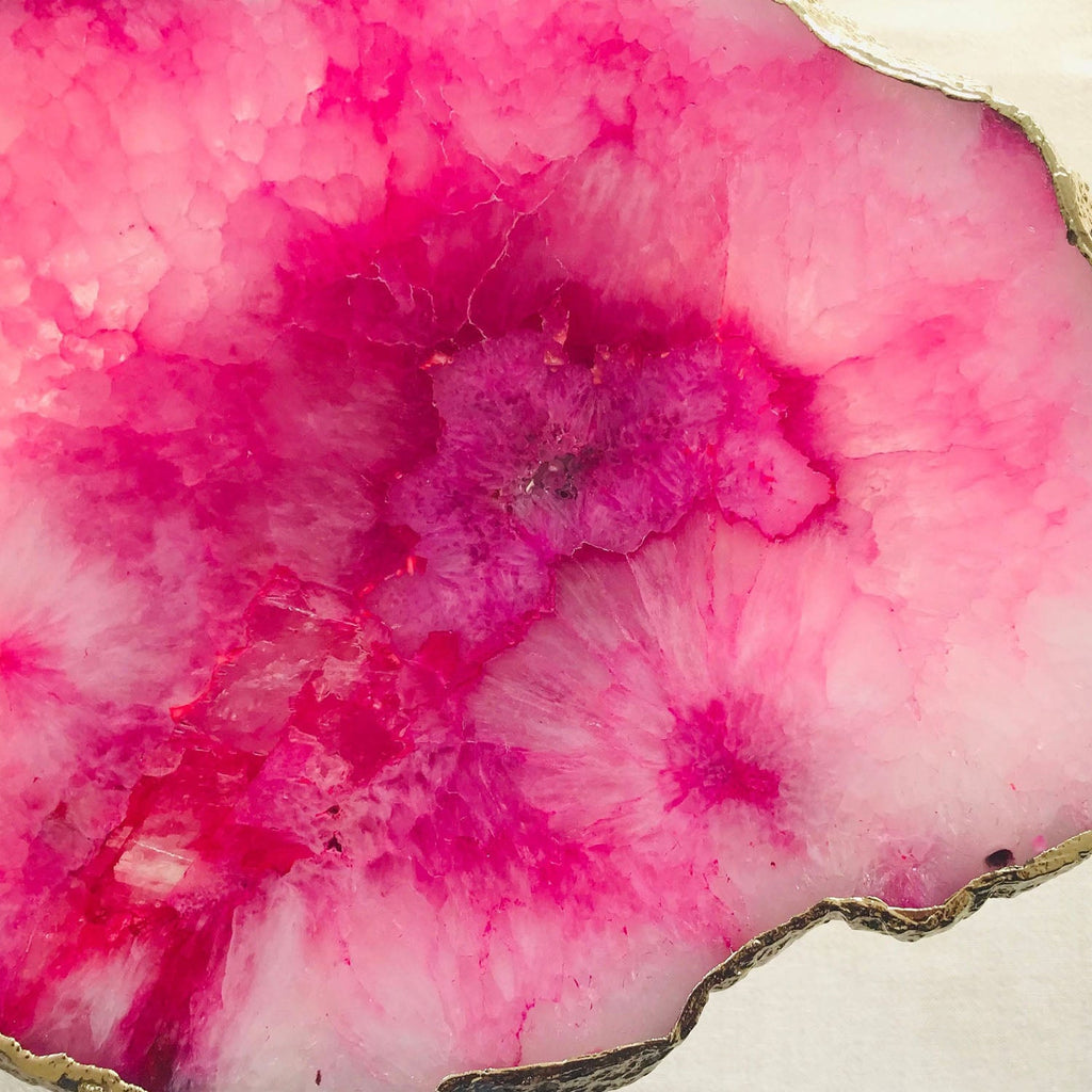 Small Pink Agate/Single Piece/Crystal/Gemstone/Quartz Organic Edge Side/Drink/Table-2