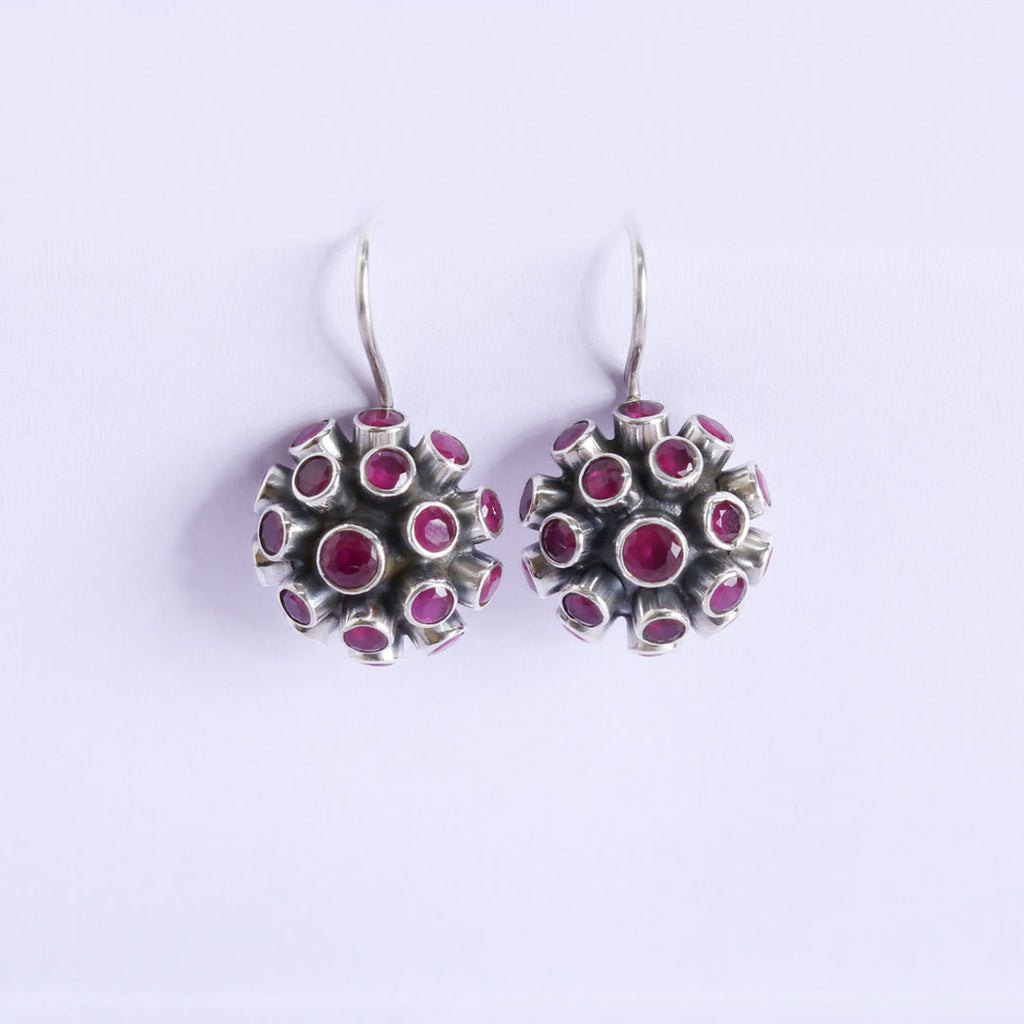 Spiked Hydro Ruby Earrings-4